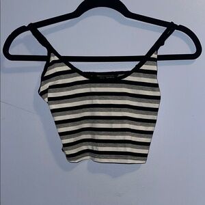 Striped Black and White Crop Top